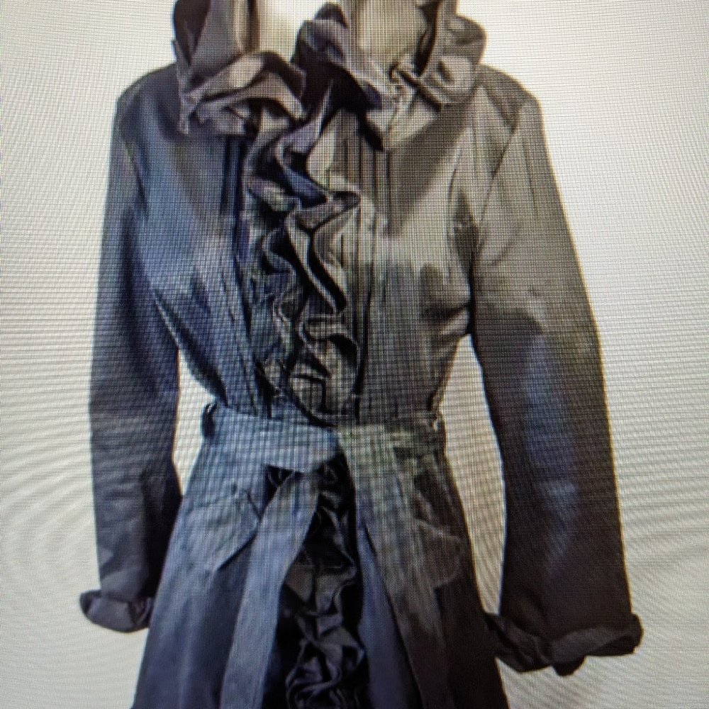 Samuel Dong ruffle trench evening coat